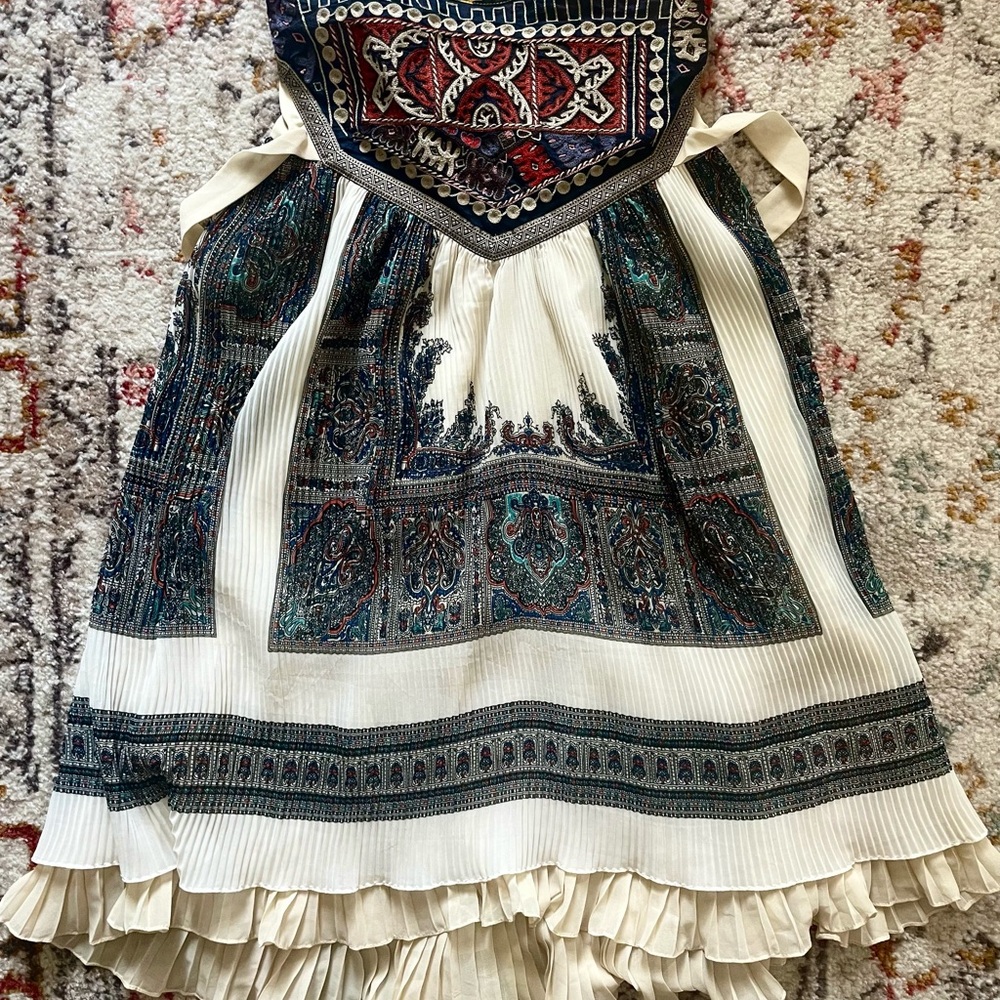 Free People Boho Embroidered Strapless Dress